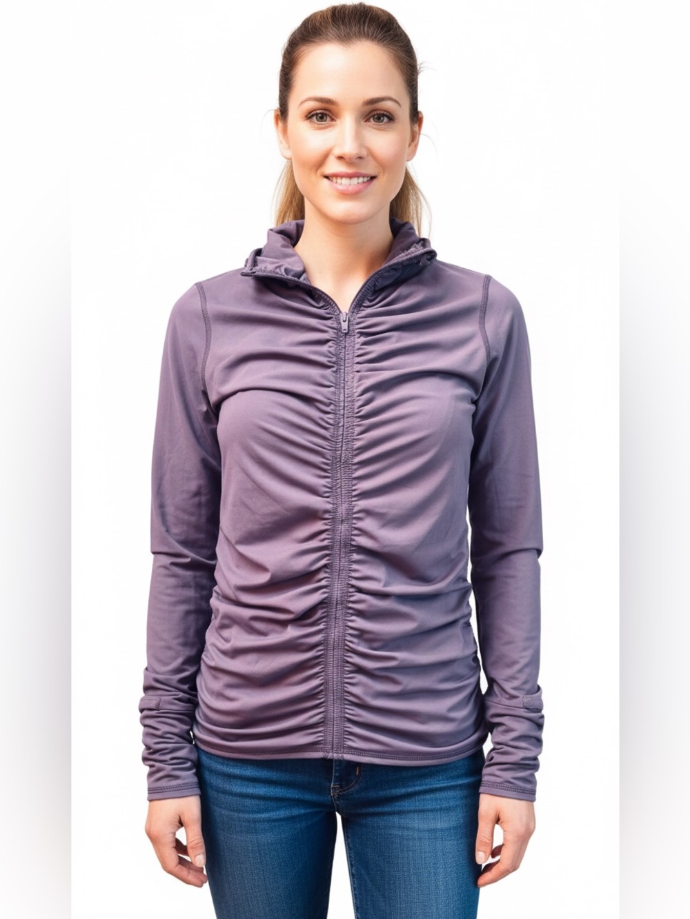 FP Movement by Free People You’re a Peach Half Zip Purple Jacket Medium NWT